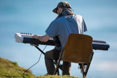 Composer and musician Joshua St Clair on a journey at Blackhead, Dunedin, New Zealand.