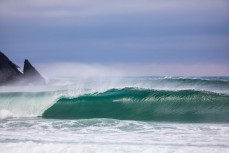 First waves of spring on a cold day at Blackhead, Dunedin, New Zealand.