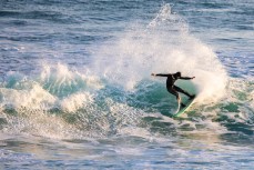Local pro surfer Elliott Brown laying down some rail in fun evening waves at St Kilda, Dunedin, New Zealand.
Credit: www.boxoflight.com/Derek Morrison