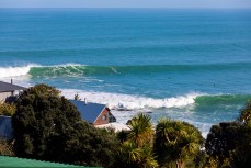 Line-up on a solid swell at Raglan, Waikato, New Zealand.