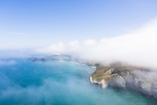 Aerial shots of the Dunedin coastline, St Clair, Dunedin, New Zealand.
