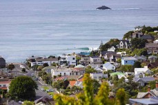 Small clean ewaves at St Clair Point, Dunedin, New Zealand. 