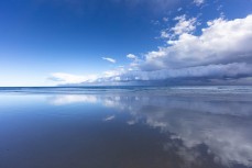 A storm front bears down on St Clair, Dunedin, New Zealand. 