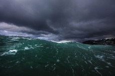 A storm front bears down on St Clair, Dunedin, New Zealand. 