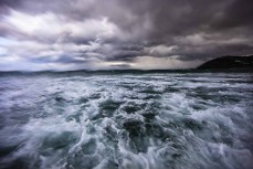 A storm front bears down on St Clair, Dunedin, New Zealand. 