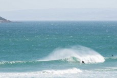 Elliott Brown making the most fo fun offshore summer waves at Blackhead, Dunedin, New Zealand.