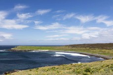 A wave breaks during a Heritage Expeditions voyage to Enderby Island in the Auckland Islands, Sub-Antarctic Islands, New Zealand.