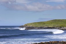 A wave breaks during a Heritage Expeditions voyage to Enderby Island in the Auckland Islands, Sub-Antarctic Islands, New Zealand.