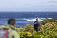 A wave breaks during a Heritage Expeditions voyage to Enderby Island in the Auckland Islands, Sub-Antarctic Islands, New Zealand.