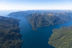 Stunning waterways of Dusky Sound during a Heritage Expeditions voyage to Dusky Sound in Fiordland, New Zealand.
