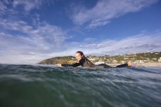 Anika Ayson loving the dawnie and fun summer waves at St Clair Beach, Dunedin, New Zealand. 