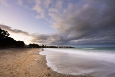 Dusk at Takapuna Beach, Takapuna, Auckland, New Zealand.