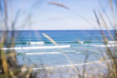 Small summer swell at Blackhead, Dunedin, New Zealand. 