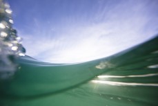 Underwater wave formations on dusk during a small summer swell at Blackhead, Dunedin, New Zealand. 