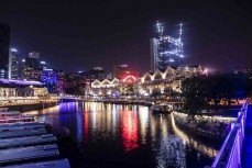 Clarke Quay on the Singapore River, Singapore while on assignment for Fuel My Potential, Singapore.