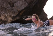 Can't help but smile as you paddle out from the cave at Uluwatu, Bali, Indonesia.