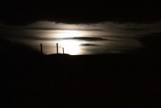 Moonset over Lammermoor Range near Middlemarch, New Zealand.