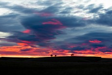 Sunrise over Strath Taieri near Middlemarch, New Zealand.