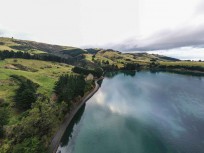 Aerial shots of the road to Aramoana, Dunedin, New Zealand. 