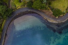 Aerial shots of the road to Aramoana, Dunedin, New Zealand. 