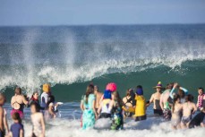 Winter polar plunge at St Clair, Dunedin, New Zealand.