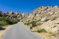 Ultra endurance athlete Glenn Sutton, of Dunedin, New Zealand, takes a training run near\ Mt Whitney ahead of the Badwater 135, the world's toughest footrace, held through Death Valley, California, in July. 