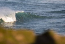 Solid east swell pours into Blackhead, Dunedin, New Zealand.