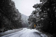 Snow on the Lewis Pass, West Coast, New Zealand.