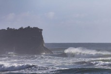 A secret big wave spot near Greymouth, West Coast, New Zealand.
