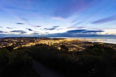 The city lights of Nelson, Tasman, New Zealand.