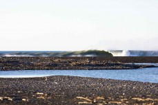 Below sea-level drainer during a fun winter swell at Kaikoura, Canterbury, New Zealand. 