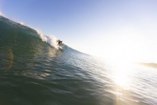 Luke Rogers finds a wave at Blackhead Beach, Dunedin, New Zealand.