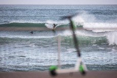 Tash Civil makes the most of some fun waves at St Clair, Dunedin, New Zealand.
Credit: www.boxoflight.com/Derek Morrison