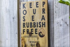 Keep our sea rubbish free at Raglan, Waikato, New Zealand.