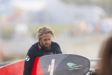 Homa back in the water after back surgery during a small swell at St Clair, Dunedin, New Zealand.
