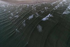 Aerial of the beaches at Whangamata, Coromandel, New Zealand.