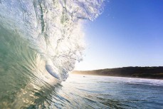 A wave breaks during a grunty spring swell at Blackhead, Dunedin, New Zealand. 