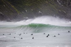 Surfers make the most of a storm swell at a remote beach break in the Catlins, New Zealand.
Credit: www.boxoflight.com/Derek Morrison