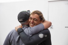 Men's champion Elliot Paerata-Reid celebrates after winning the Health 2000 2020 New Zealand Surfing Championships held at St Clair, Dunedin, New Zealand.