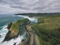 The stunning coastline at Piha, Auckland, New Zealand.