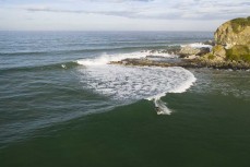 Keo Morrison, 10, makes the most of waves up the north coast of Dunedin, New Zealand.