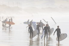 Surfer pack at St Clair, Dunedin, New Zealand.
Credit: www.boxoflight.com/Derek Morrison