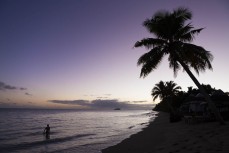 Sunset near Devil's Island, Samoa. 