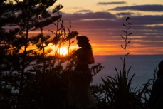 Sunset dancing girl, Norfolk Island, South Pacific Ocean.
