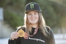 World Motocross Champion Courtney Duncan with her World Motocross Championship gold medal at St Clair Beach, Dunedin, New Zealand.
Photo: Derek Morrison