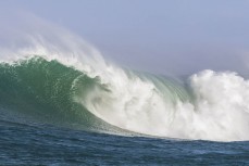 Surfers take on big waves at a remote reefbreak in southern New Zealand surfing the same swell that produced a record 23.8m wave to the south of Stewart Island on May 8, 2018. 