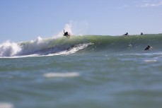 A surfer unleashes at Raglan, Waikato, New Zealand.