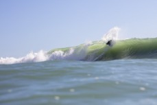 Brett Wood hits the lip at Outsides, Raglan, Waikato, New Zealand.