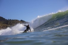Jarrod Toomey on rail at Raglan, Waikato, New Zealand.