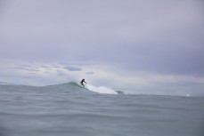 Nixon Reardon makes the most of waves at a surf break near Kaikoura, New Zealand. Photo: Derek Morrison